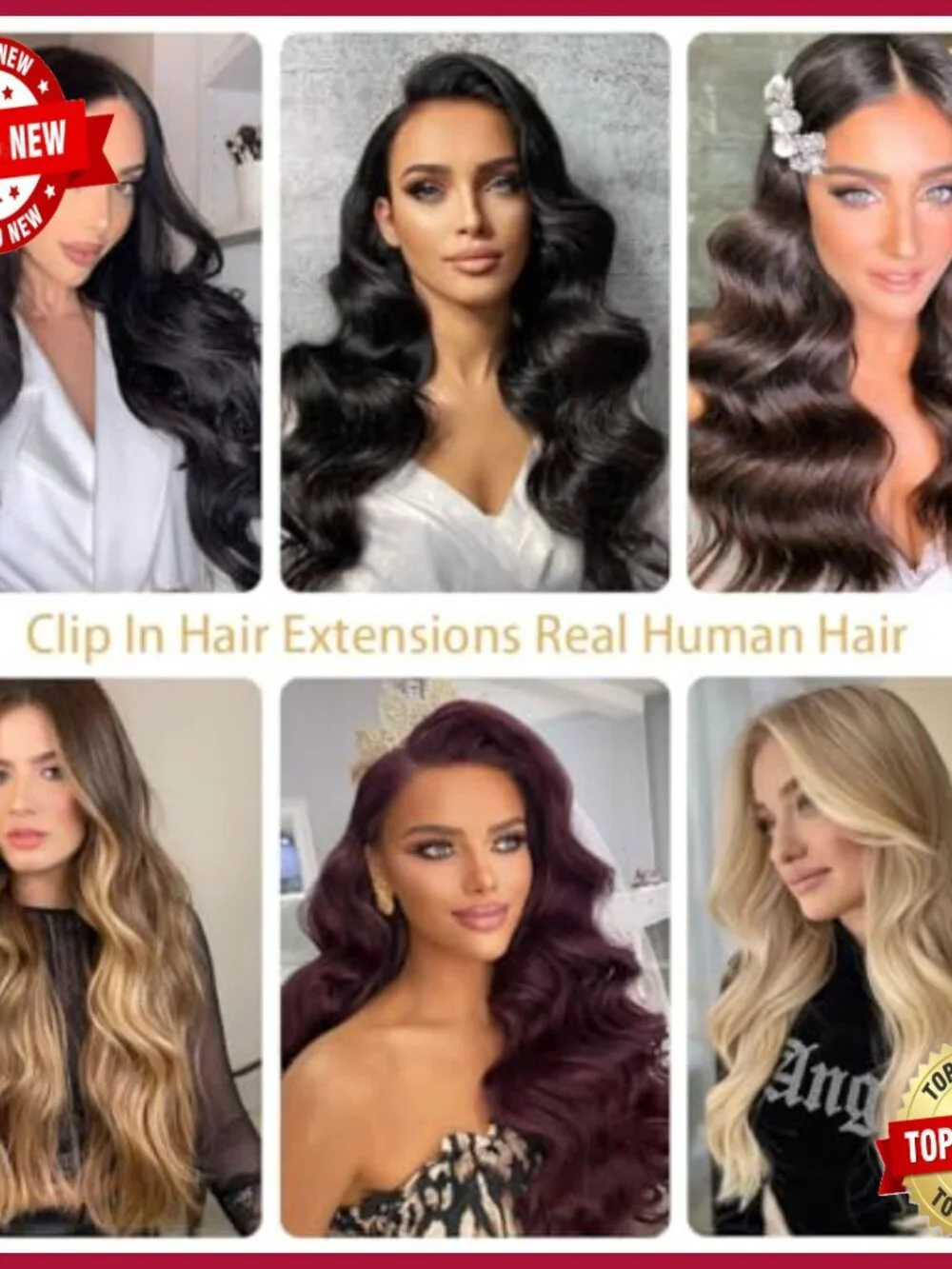 24 Inch Clip In Human Hair Extensions Double Weft 8pcs Seamless